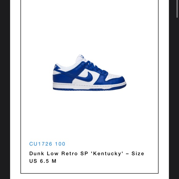Kentucky Blue Nike Dunks Low Top - Picture 6 of 7
